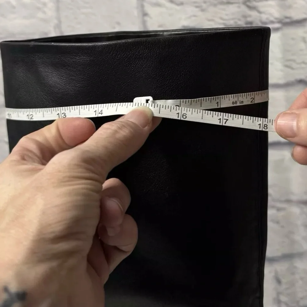 AMPUTEE ONE 1 SINGLE RIGHT Vince Rune Water Repellant Black Leather Knee Boot 9 - Picture 14 of 14